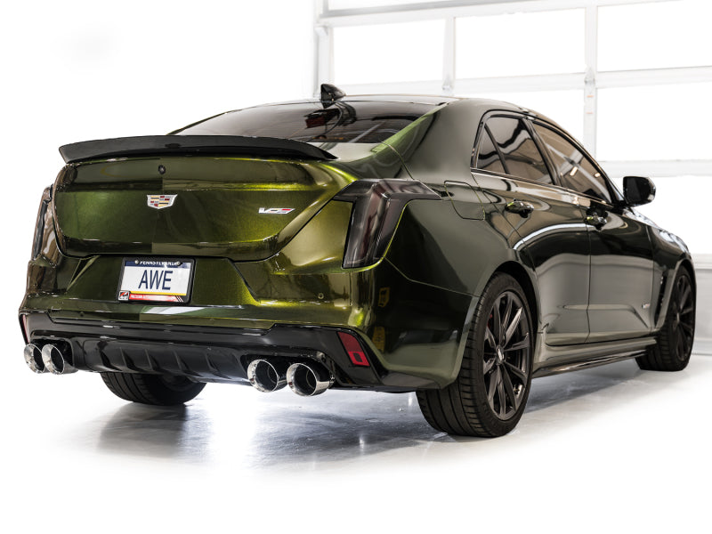 AWE Tuning 2021+ Cadillac CT4-V Blackwing SwitchPath Exhaust - Chrome Silver Tips