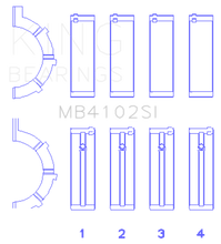 Load image into Gallery viewer, King Engine Bearings Chrysler 226 3.7L (Size .026) Crankshaft Main Bearings (Set of 4)