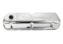 Load image into Gallery viewer, Ford Racing Embosses Logo Stamped Steel Valve Cover Chrome