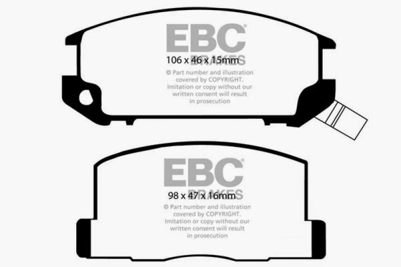 EBC 85-90 Toyota MR2 1.6 Yellowstuff Rear Brake Pads