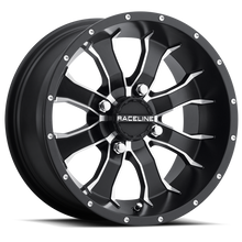 Load image into Gallery viewer, Raceline A77 Mamba 10x5in / 4x156 BP / 18mm Offset / 132.5mm Bore - Black &amp; Machined Wheel