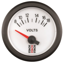 Load image into Gallery viewer, Autometer Stack 52mm 8-18V Electric Battery Voltage Gauge - White