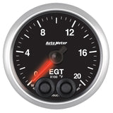 Autometer Elite 52mm 0-2000 Deg F Full Sweep Electronic Exhuast Gas Temperature Gauge