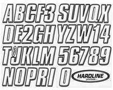 Load image into Gallery viewer, Hardline Boat Lettering Registration Kit 3 in. - 800 Transparent Clear/Black