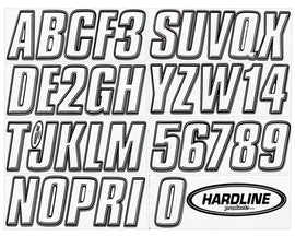 Hardline Boat Lettering Registration Kit 3 in. - 800 Transparent Clear/Black