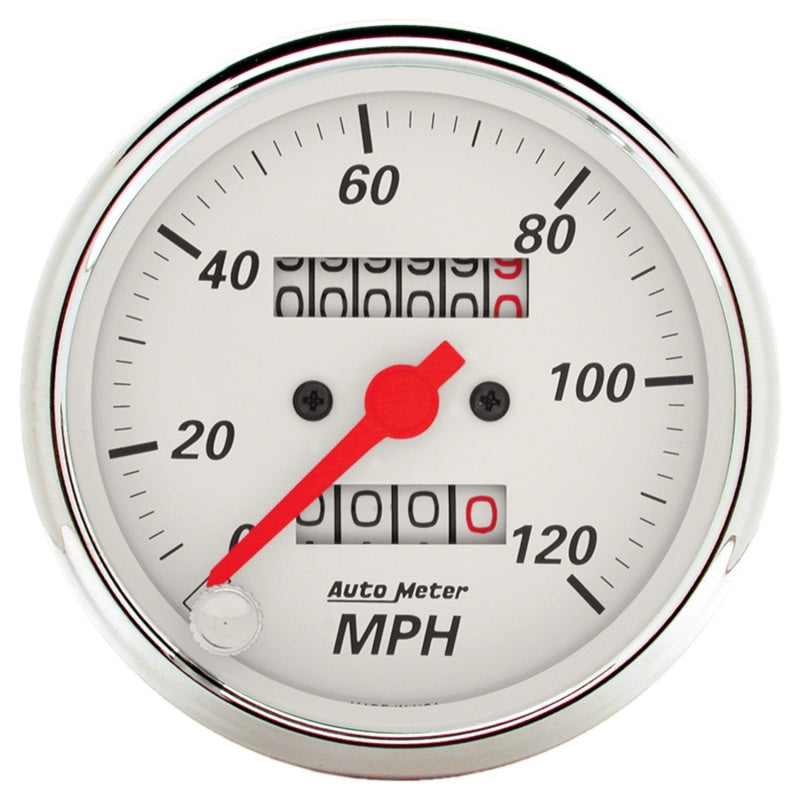 Autometer Arctic White 3-1/8in 0-120 MPH Mechanical Speedometer Gauge