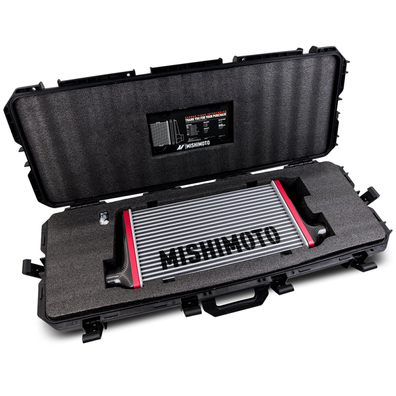 Mishimoto Universal Carbon Fiber Intercooler - Gloss Tanks - 450mm Silver Core - C-Flow - P V-Band