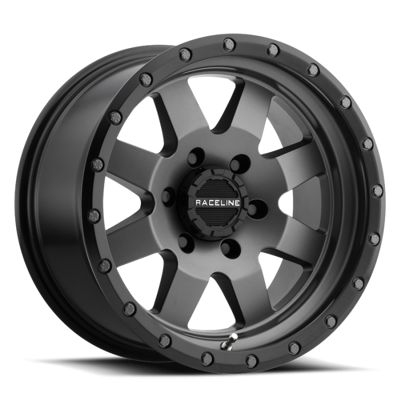 Raceline 935G Defender 17x9in / 5x127 BP / -12mm Offset / 83.82mm Bore - Gunmetal Wheel