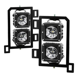 Spyder Dodge Ram 2013-2018 1500 Only Full LED Fog Lights W/Bracket and Universal Switch- Clear