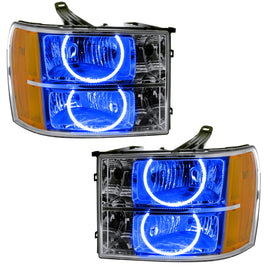 Oracle Lighting 07-13 GMC Sierra Pre-Assembled LED Halo Headlights - Blue