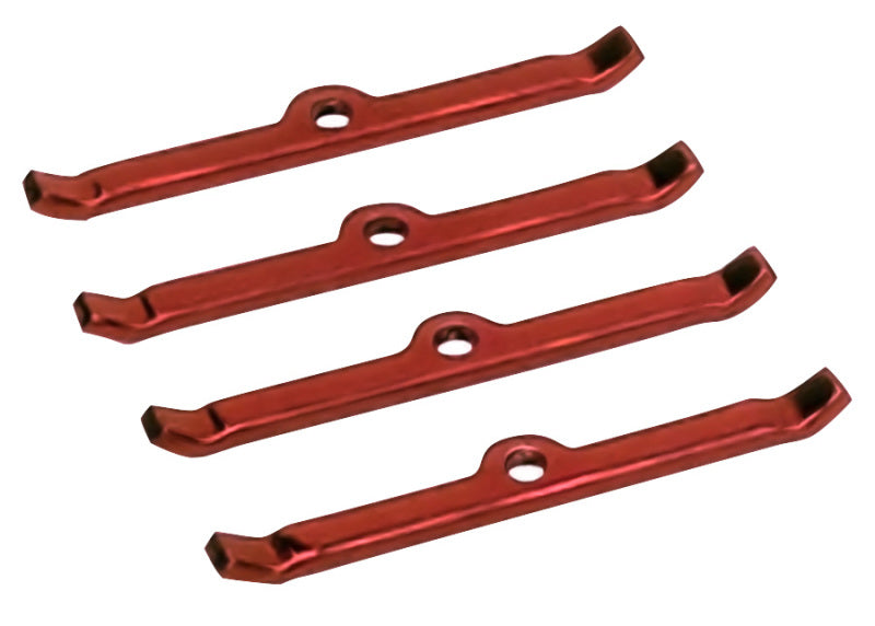 Moroso Chevrolet Small Block Valve Cover Hold Downs - Steel - Red Powder Coat - Set of 4