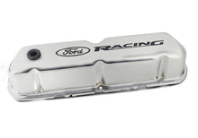 Load image into Gallery viewer, Ford Racing Logo Stamped Steel Valve Covers - Chrome