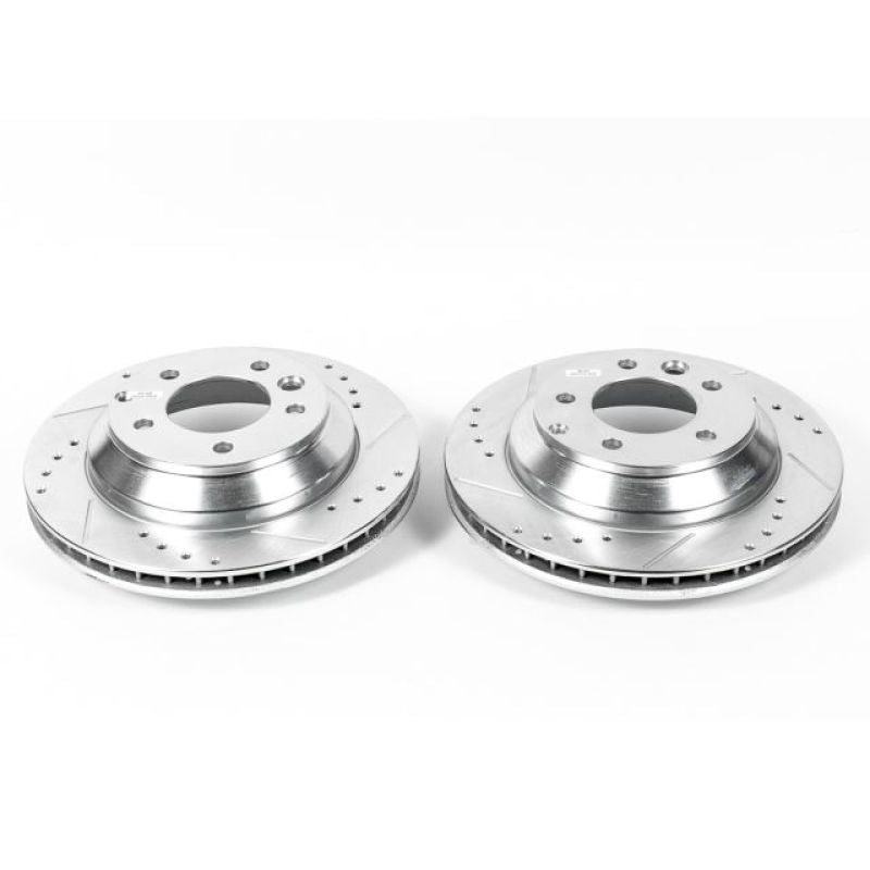 Power Stop 07-15 Audi Q7 Rear Evolution Drilled & Slotted Rotors - Pair