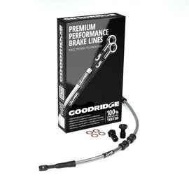 Goodridge 04-13 HD XL883R +4in Clear Brake Line Kit w/Stainless Steel Fittings