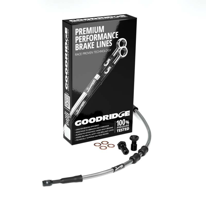 Goodridge 10-11 HD FLSTFB +6in Clear Brake Line Kit w/Black Fittings