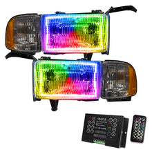Load image into Gallery viewer, Oracle 94-02 Dodge Ram Pre-Assembled Halo Headlights - ColorSHIFT w/ 2.0 Controller