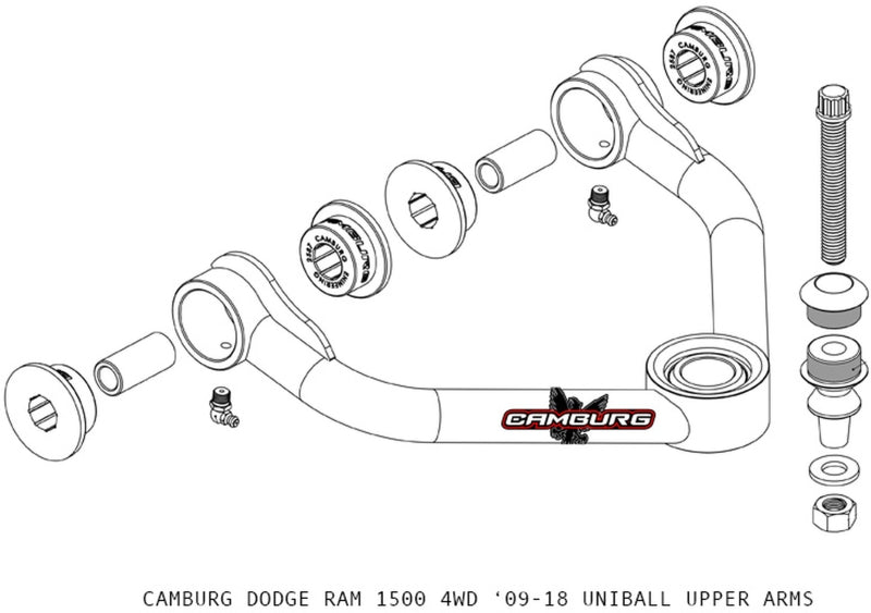 Camburg Dodge RAM 1500 (DS) 4WD 09-21 1.25in Performance Uniball Upper Arms (w/ covers)