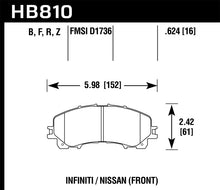 Load image into Gallery viewer, Hawk 14-17 Infiniti Q50 Performance Ceramic Street Front Brake Pads