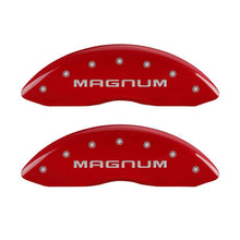 Load image into Gallery viewer, MGP 4 Caliper Covers Engraved Front &amp; Rear Magnum Red finish silver ch