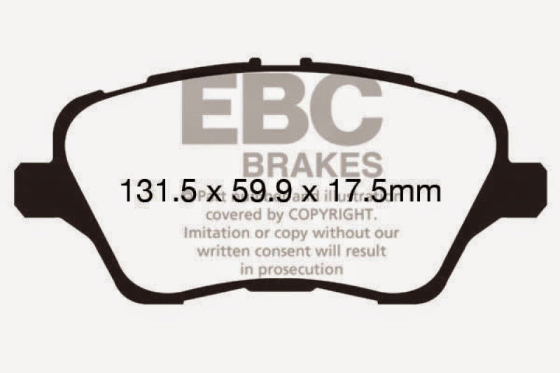 EBC 13+ Ford Fiesta 1.6 Turbo ST Yellowstuff Front Brake Pads