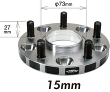 Load image into Gallery viewer, Project Kics 12X1.25 HUB56MM 5-114.3 Wide Tread Spacers - 15MM