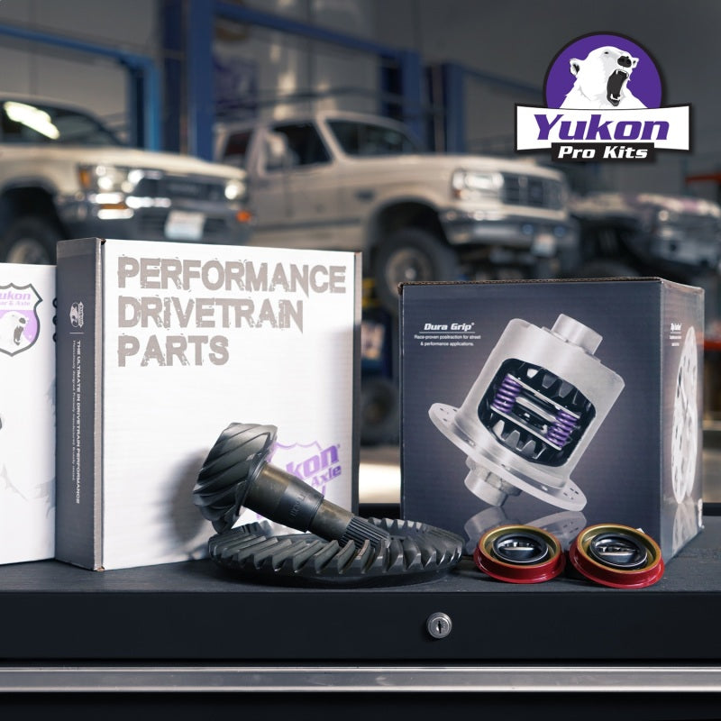 Yukon 8.25in CHY 3.55 Rear Ring & Pinion Install Kit Positraction 1.618in ID Axle Bearings