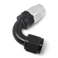 Load image into Gallery viewer, Russell Performance -12 AN Black/Silver 120 Degree Tight Radius Full Flow Swivel Hose End