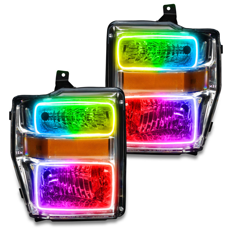 Oracle 08-10 Ford F250/350 Pre-Assembled Halo Headlights- Chrome Housing - w/o Cntrl