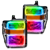 Oracle 08-10 Ford F250/350 Pre-Assembled Halo Headlights- Chrome Housing - w/o Cntrl