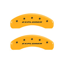 Load image into Gallery viewer, MGP 4 Caliper Covers Engraved Front &amp; Rear Explorer Yellow finish black ch