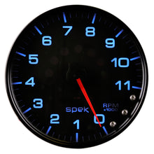 Load image into Gallery viewer, Autometer Spek-Pro Gauge Tachometer 5in 11K Rpm W/Shift Light &amp; Peak Mem Black/Black