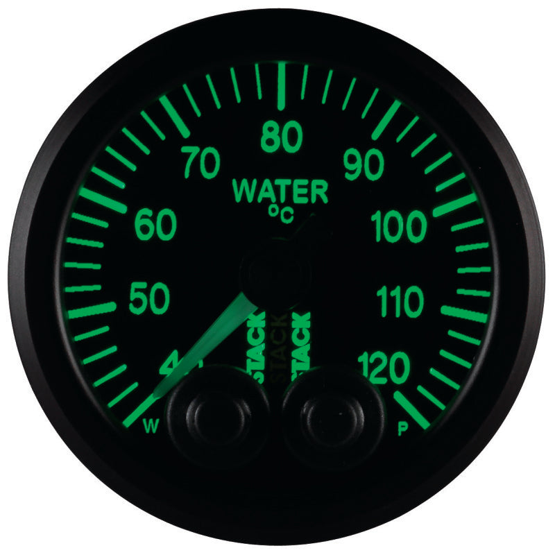 Autometer Stack 52mm 40-120 Deg C 1/8in NPTF Male Pro-Control Water Temp Gauge - Black