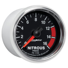 Load image into Gallery viewer, Autometer GS 2 1/16in. 1600PSI Nitrous Fuel Pressure Gauge