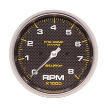 Load image into Gallery viewer, AutoMeter Marine Carbon Fiber 5in In-Dash Tachometer 0-8000 RPM