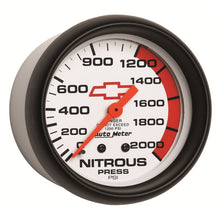 Load image into Gallery viewer, AutoMeter Gauge Nitrous Pressure 2-5/8in. 2000PSI Mechanical Chevy Red Bowtie White