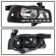 Load image into Gallery viewer, Xtune Dodge Charger 06-10 1Pc LED Crystal Headlights Black HD-ON-DCH05-1PC-LED-BK