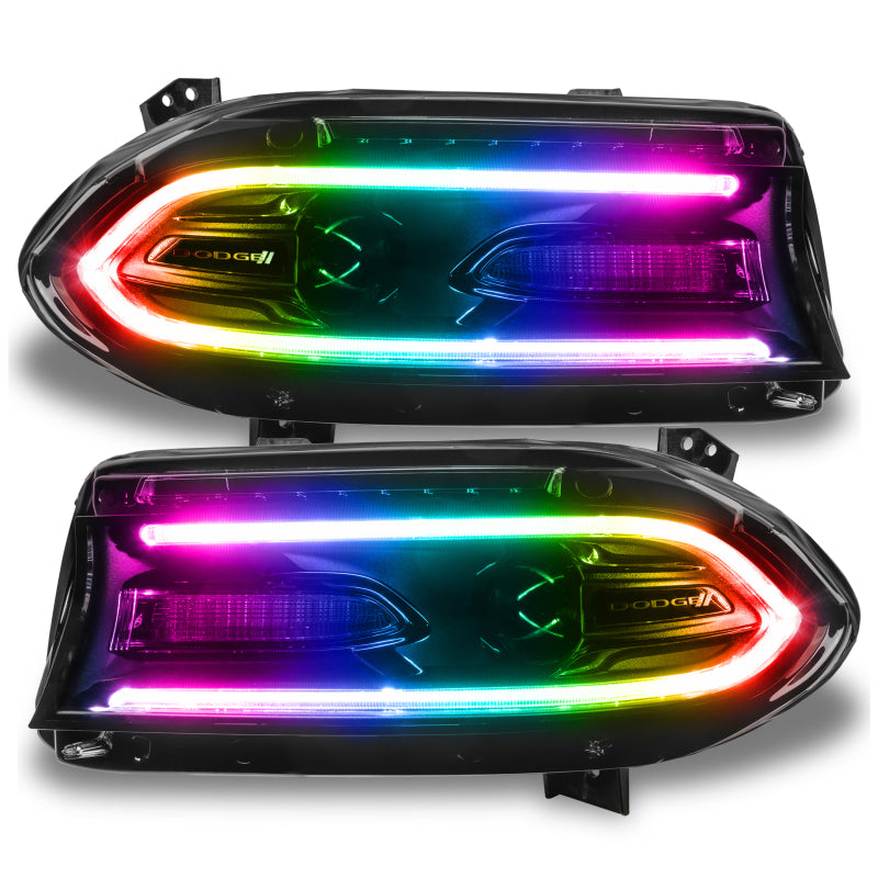 Oracle 15-21 Dodge Charger RGB+W DRL Headlight DRL Kit - ColorSHIFT w/ Simple Cntrl SEE WARRANTY