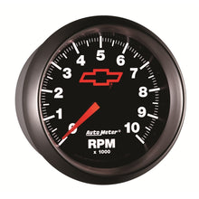 Load image into Gallery viewer, AutoMeter Gauge Tachometer 3-3/8in. 10K RPM In-Dash Chevy Red Bowtie Black