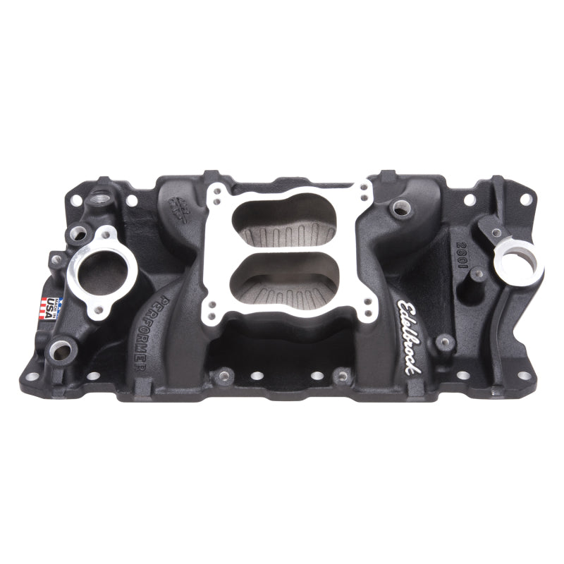 Edelbrock Manifold SBC Performer Air Gap Black