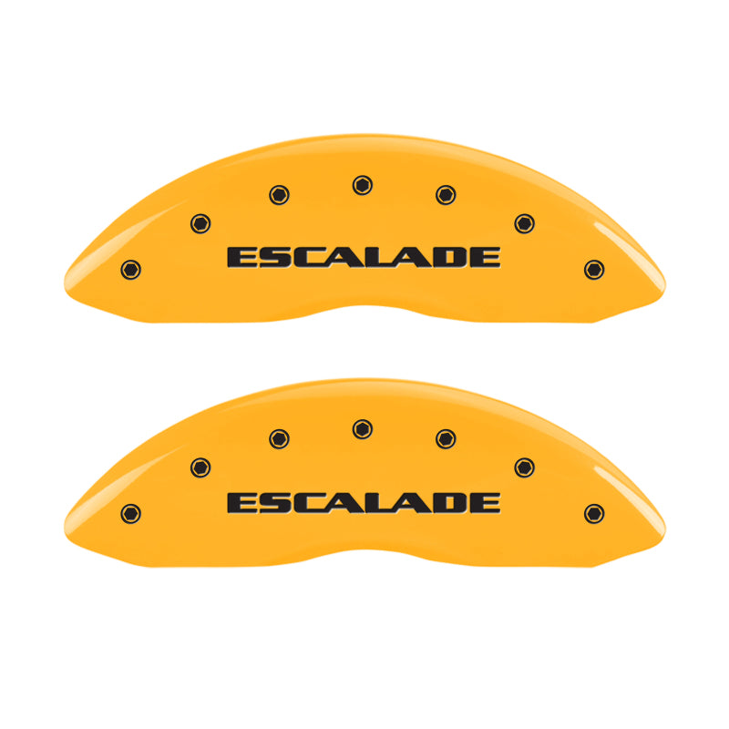 MGP 4 Caliper Covers Engraved F & R Escalade Yellow Finish Black Char 2004 Cadillac Escalade EXT