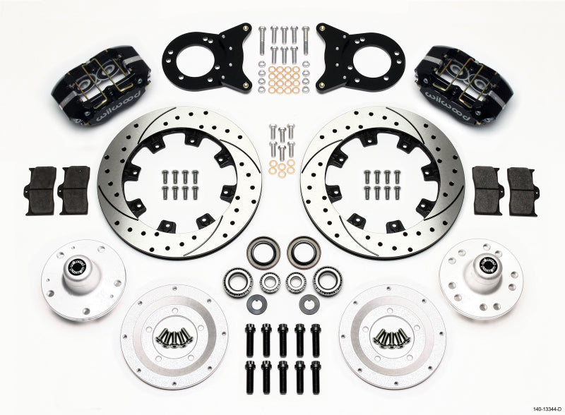 Wilwood Dynapro Dust-Boot Front Kit 12.19in Drilled 1965-1969 Mustang Disc & Drum Spindle