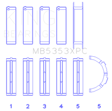 Load image into Gallery viewer, King Engine Bearings Ford 281 4.6L SOHC 16v  Performance Main Bearing Set - Coated