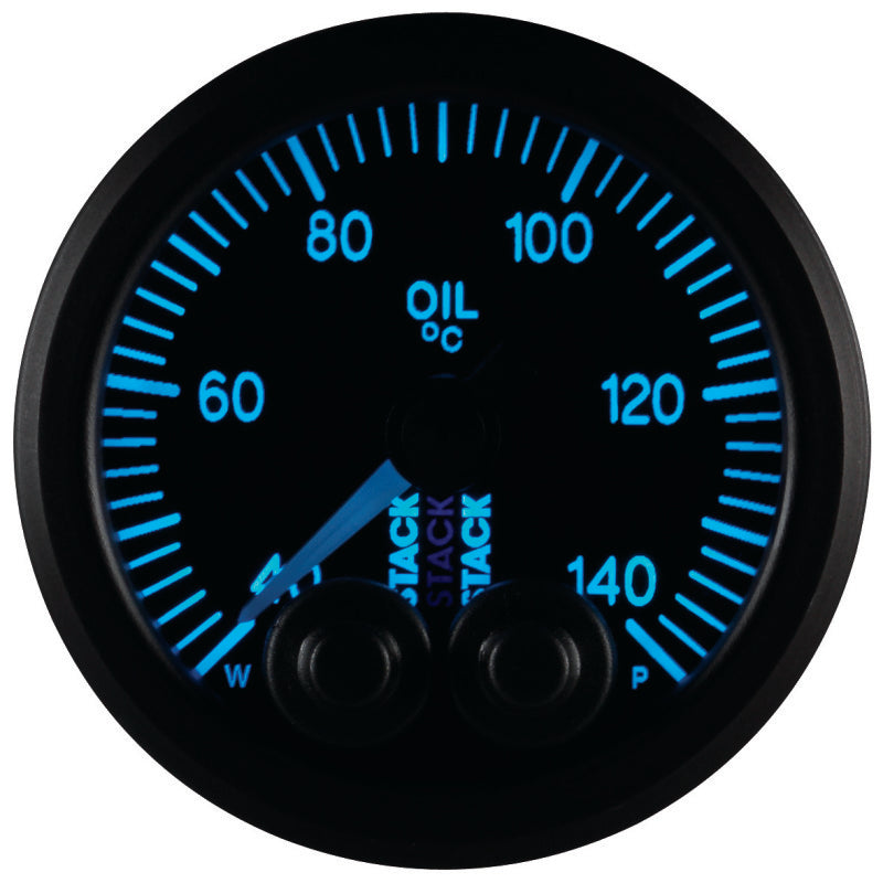 Autometer Stack 52mm 40-140 Deg C 1/8in NPTF Male Pro-Control Oil Temp Gauge - Black