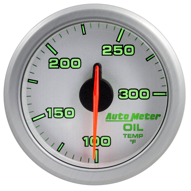 Autometer Airdrive 2-1/6in Oil Temp Gauge 100-300 Degrees F - Silver