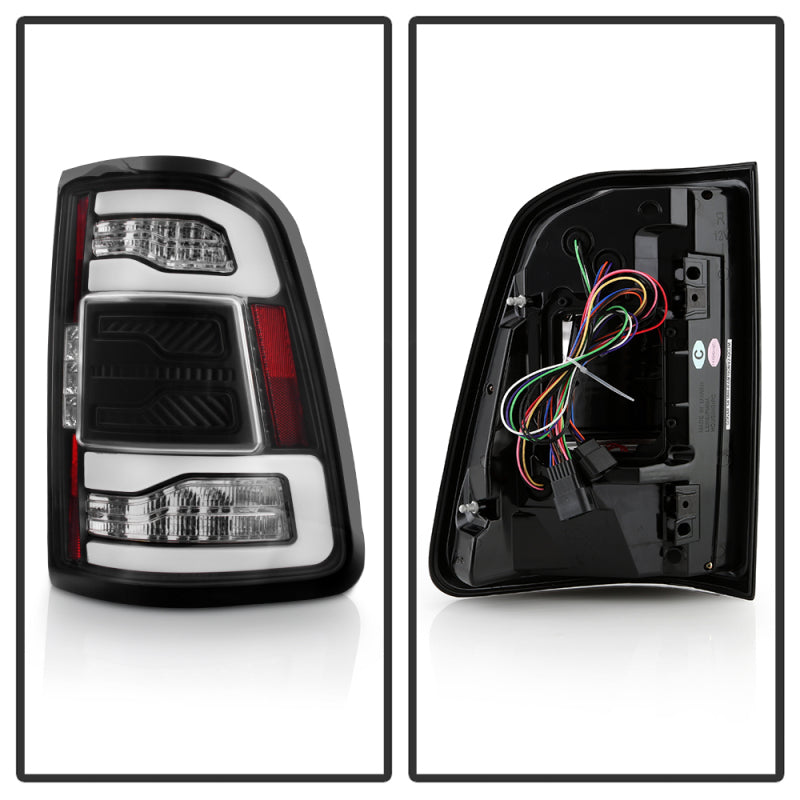 Spyder Dodge RAM 1500 19-21 Factory LED Model LED Tail Lights - Red Clear ALT-YD-DR19LED-SEQ-BK