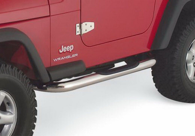 Rampage 1987-1995 Jeep Wrangler(YJ) 3 Inch Round Nerf Bar - Polished