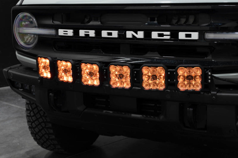 Diode Dynamics Bronco SS5 6-Pod CrossLink Grille Lightbar Kit Sport - White Combo