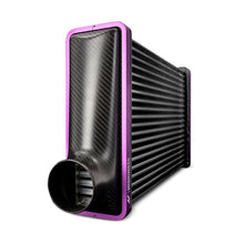 Load image into Gallery viewer, Mishimoto Universal Carbon Fiber Intercooler - Gloss Tanks - 600mm Gold Core - S-Flow - R V-Band