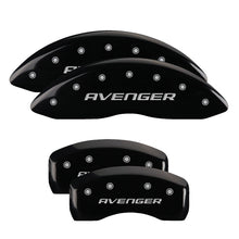 Load image into Gallery viewer, MGP 4 Caliper Covers Engraved Front &amp; Rear With out stripes/Avenger Black finish silver ch