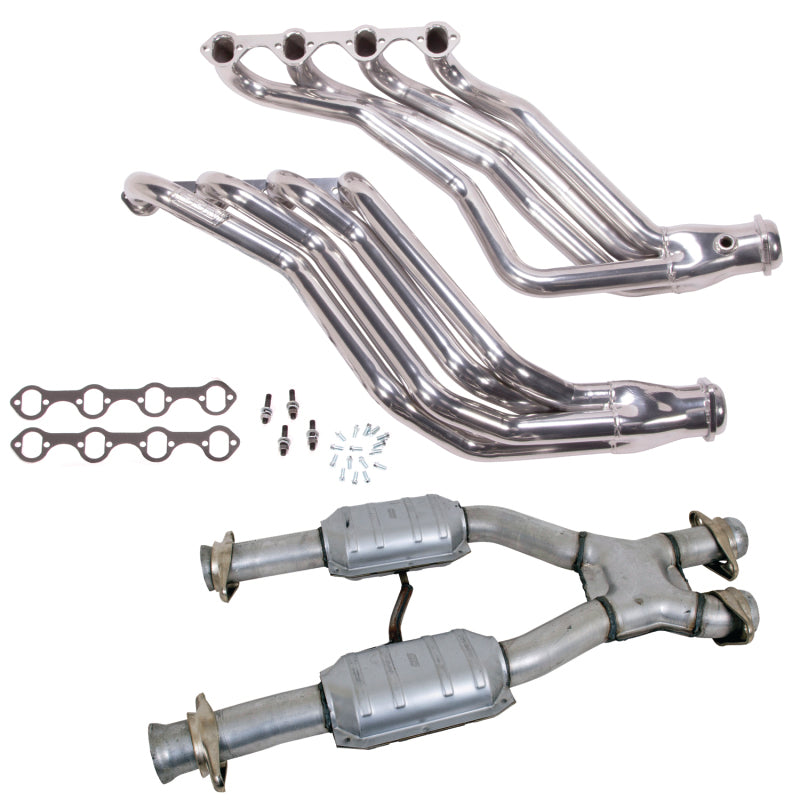 BBK 86-93 Ford Mustang 1-3/4 Long Tube 351 Swap Headers w/High Flow Catted X-Pipe (Silver Ceramic)